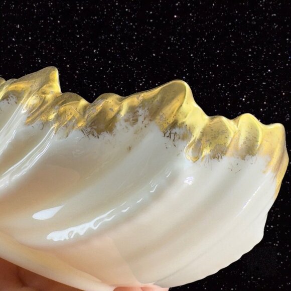 Vintage Lenox Porcelain Shell Trinket Dish Bowl Gold Edges Old Mark USA 91 86 - Picture 9 of 16